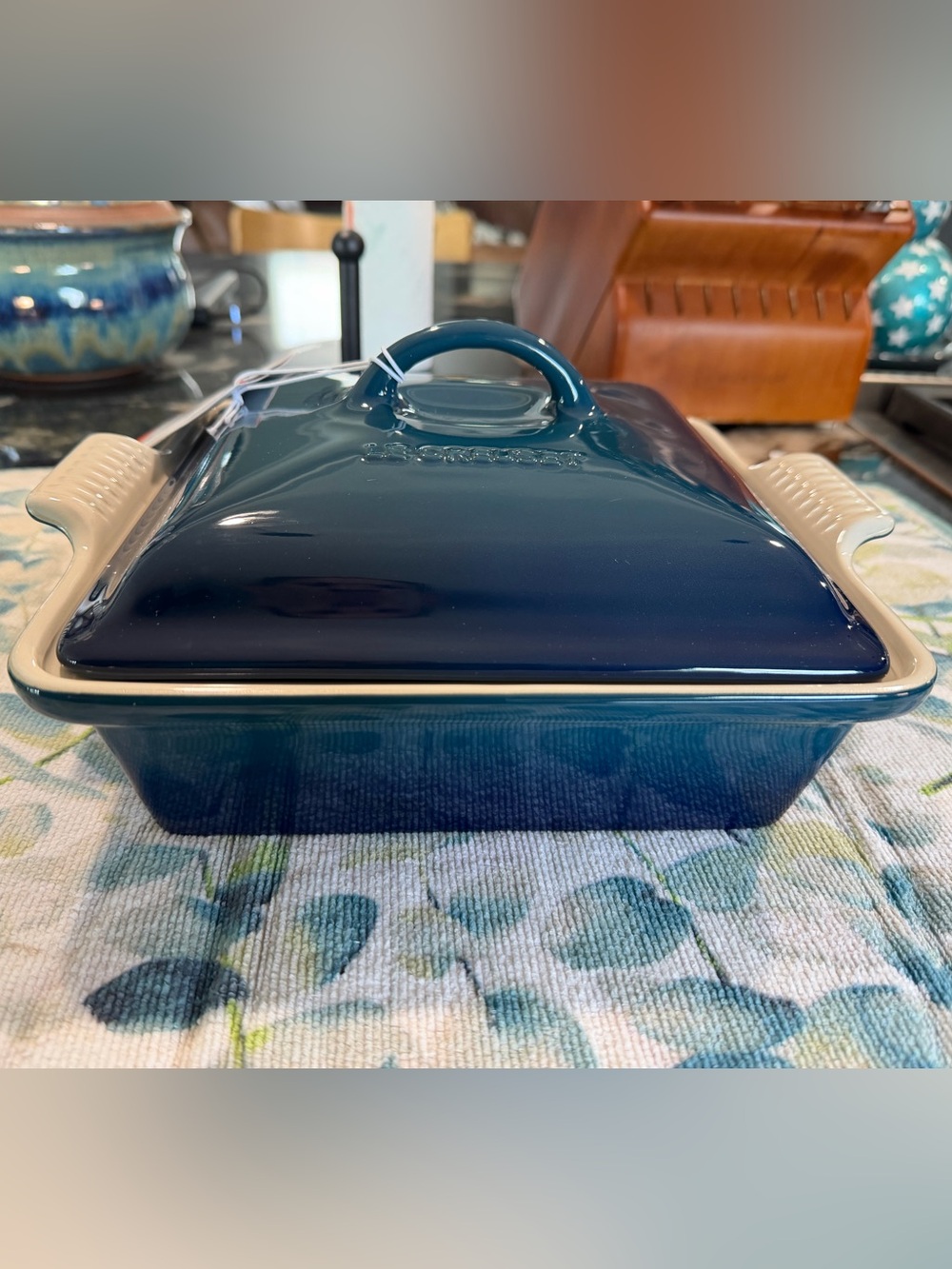 NEW Le Creuset Heritage Square Covered Baker 23cm 1.6L Agave Green W/ Lid